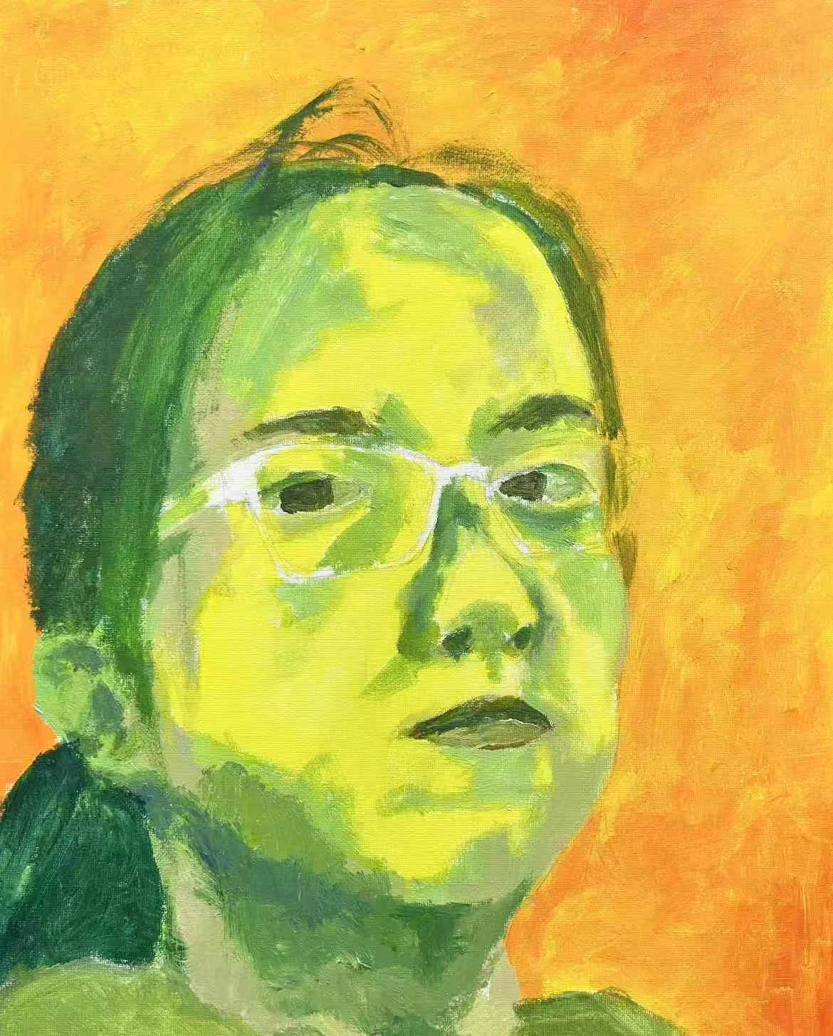 自画像 · 绿色与橙色